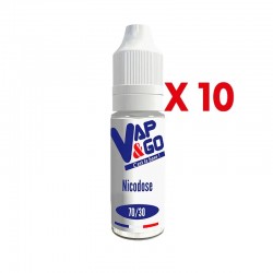 Pack 10 Boosters nicodoses 50/50 PG/VG 20 MG 10 ML VAP AND GO