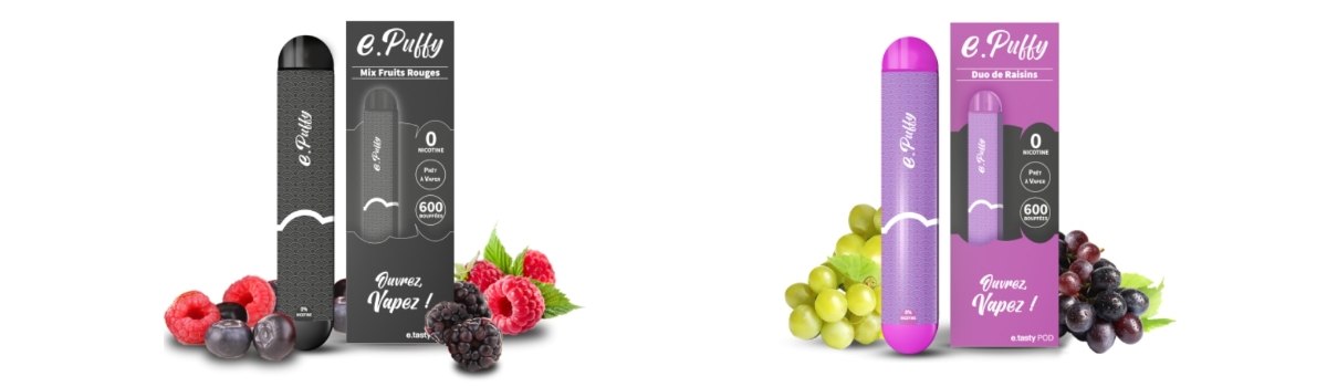 Mix fruits rouges et duo de raisins des puffs e-tasty